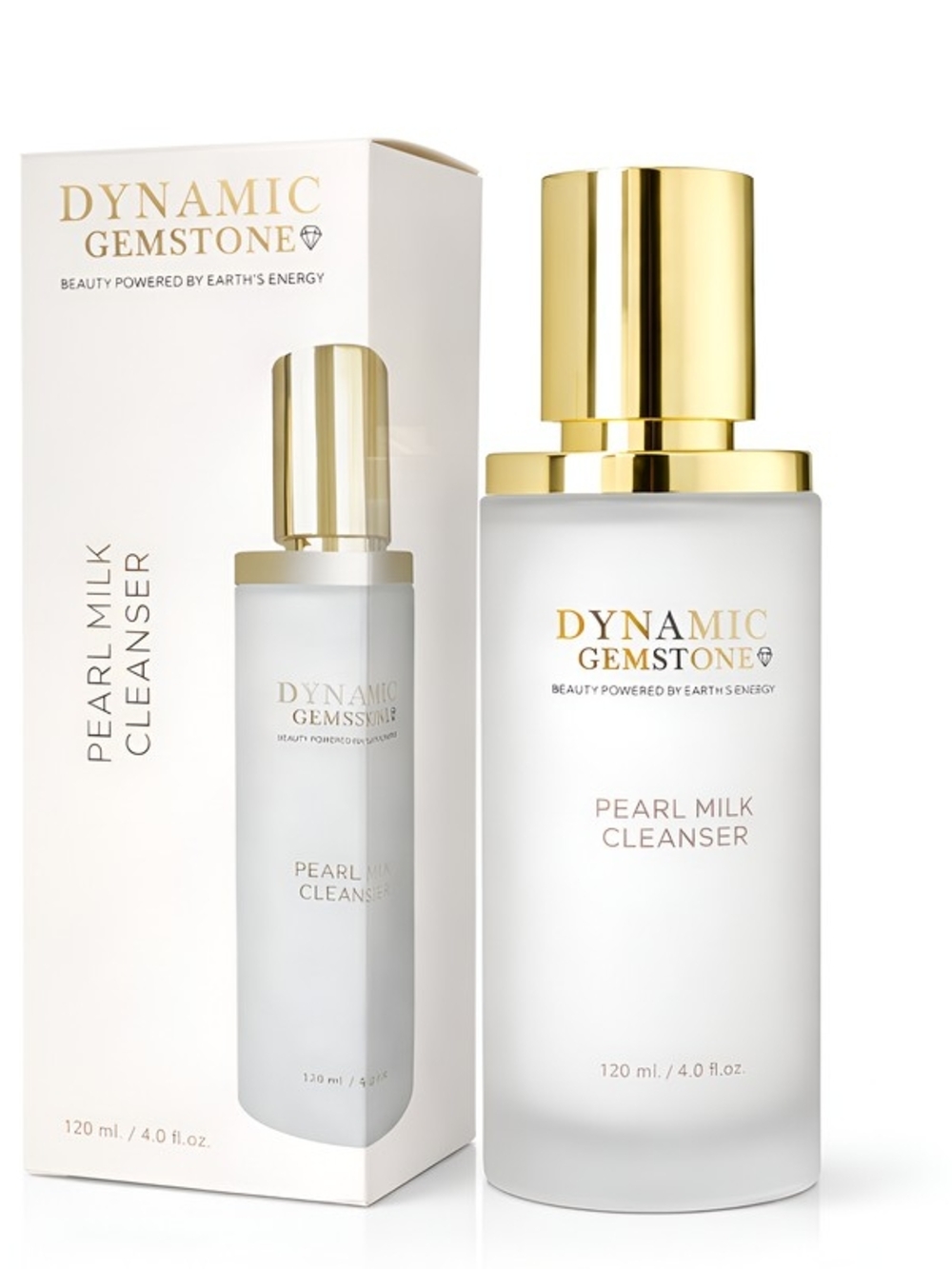 Dynamic Gemstone Pearl Milk Cleanser — White & Gold